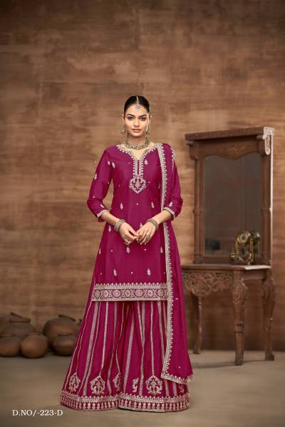 AANAYA VOL-223 BY TWISHA DESIGNER CHINON SILK SALWAR KAMEEZ WHOLESALER IN INDIA